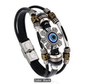 Evil Eye Protection Bracelet | Boho Leather Wrap Bracelet | Spiritual Jewelry | Unisex Mystic Accessory